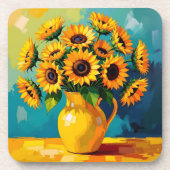 Dessous-de-verre Rester en contact | Fleurs jaunes (Devant)