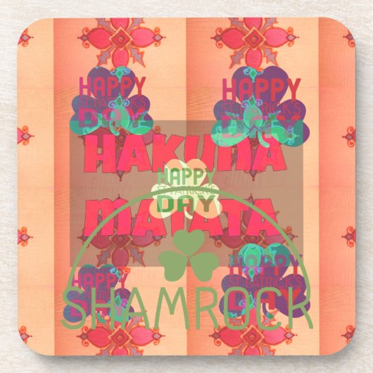 Dessous-de-verre Restez béni Bonne Saint Patrick Jour Hakuna Mata (Devant)