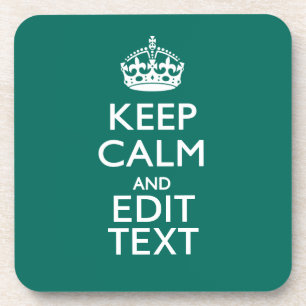 Dessous-de-verre Restez calme et ayez votre texte Turquoise