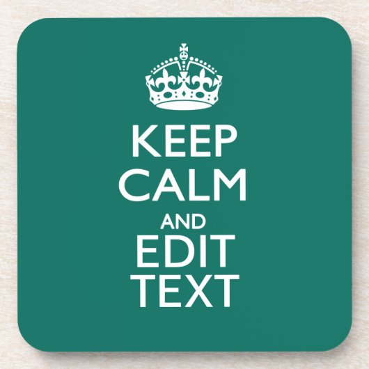 Dessous-de-verre Restez calme et ayez votre texte Turquoise (Devant)