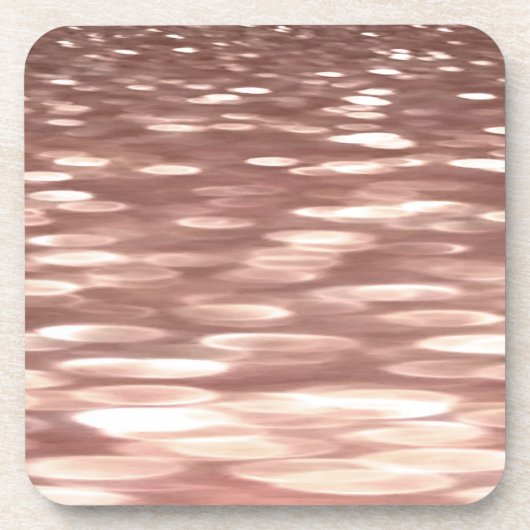 Dessous-de-verre Résumé #3 : Rose cuivre doré scintillant (Devant)