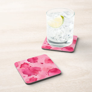 Dessous-de-verre Résumé Abstrait Rose sur Rose