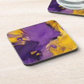 Dessous-de-verre Résumé abstrait violet et or (Côté gauche)