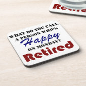 Dessous-de-verre Retiré sur la retraite drôle de lundi retirez la (Côté gauche)