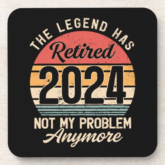 Dessous-de-verre Retraité 2024 Pas mon problème plus (Devant)