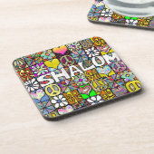 Dessous-de-verre Retro 60s Psychedelic Shalom LOVE (Côté gauche)