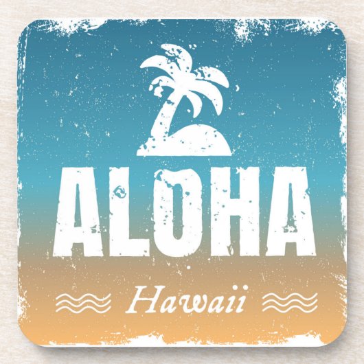 Dessous-de-verre Rétro Aloha Hawaï (Devant)