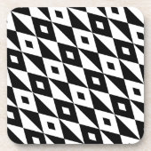 Dessous-de-verre Retro Black White Lozengs Motif moderne (Devant)