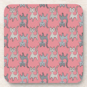 Dessous-de-verre Rétro Cat Graphic Pattern Gray (Devant)