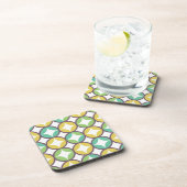 Dessous-de-verre Retro Diamond dans Circle Pattern Blue Green Gold (Côté Droit)