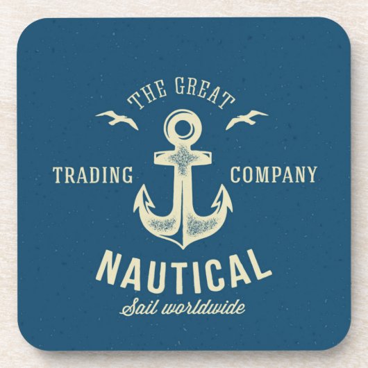 Dessous-de-verre Rétro logo nautique (Devant)