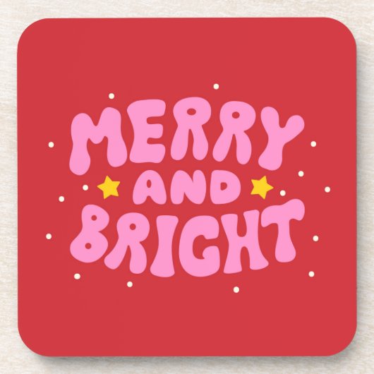 Dessous-de-verre Retro Merry et Bright Holiday Design (Devant)