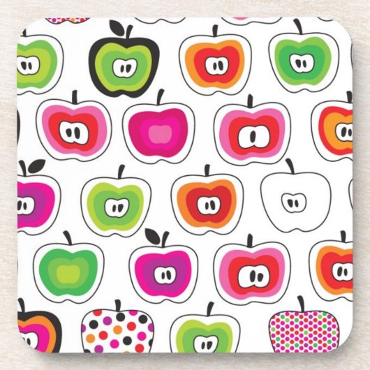 Dessous-de-verre Rétro motif mignon de pomme (Devant)