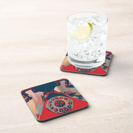 Dessous-de-verre Retro Phone Beverage Coaster (Côté Droit)