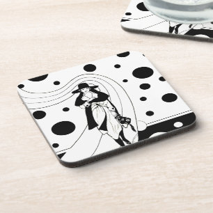 Dessous-de-verre Retro Runway Model, mode Art Déco Vintage