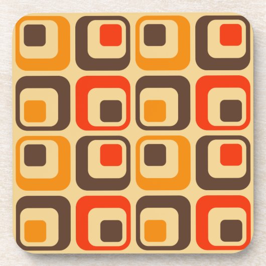 Dessous-de-verre Rétro Squares Pattern (Devant)
