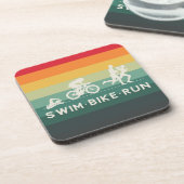 Dessous-de-verre Retro Swim Bike Run Triathlon Icon Series (Côté gauche)