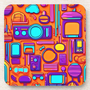 Dessous-de-verre Retro Tech Pop : Nostalgic Gadget Collage