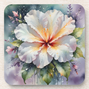 dessous de verre rêve hibiscus blanc