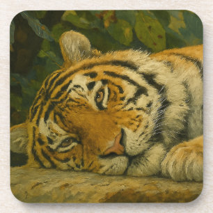 Dessous-de-verre Reverie forestière - Tigre de repos dans la lumièr