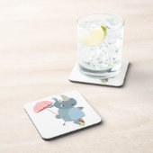 Dessous-de-verre Rhino with Umbrella on Unicycle Coasters (Côté Droit)