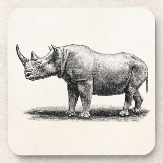 Dessous-de-verre Rhinocéros vintages de rhinocéros d'illustration (Devant)