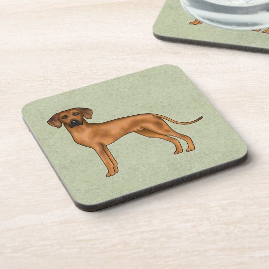 Dessous-de-verre Rhodesian Ridgeback mignon chien Brown avec nom ve (Côté gauche)