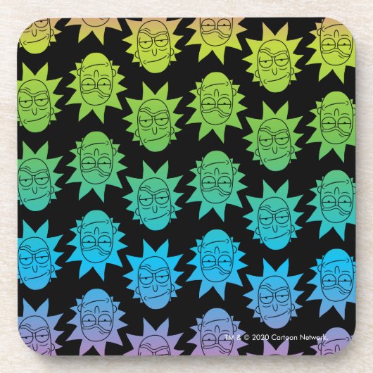 Dessous-de-verre RICK ET MORTY™ | Rainbow Rick Head motif (Devant)
