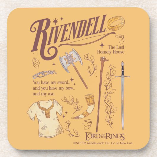 Dessous-de-verre RIVENDELL™ Collage Aquarelle Graphique (Devant)