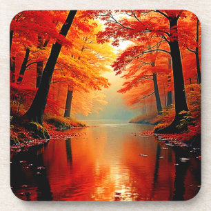 Dessous-de-verre Rivière Vibrante de l'automne Gold Design
