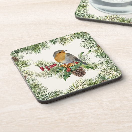 Dessous-de-verre Robin, saint, Noël de pin (Côté gauche)