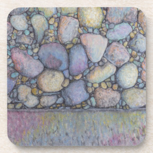 Dessous-de-verre Rocher et galets de la rivière Pastel