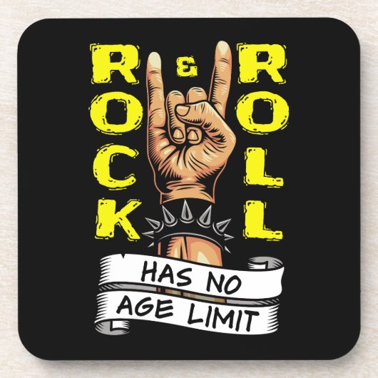 Dessous-de-verre "Rock & Roll n'a pas de limite d'âge" (Devant)