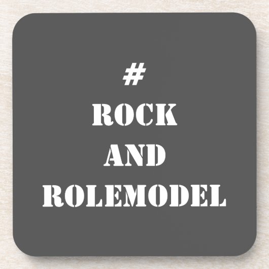 Dessous-de-verre #RockandRolemodel - Blanc modifiable. (Devant)