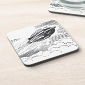 Dessous-de-verre Rocket de vaisseau spatial de science-fiction vint (Côté gauche)