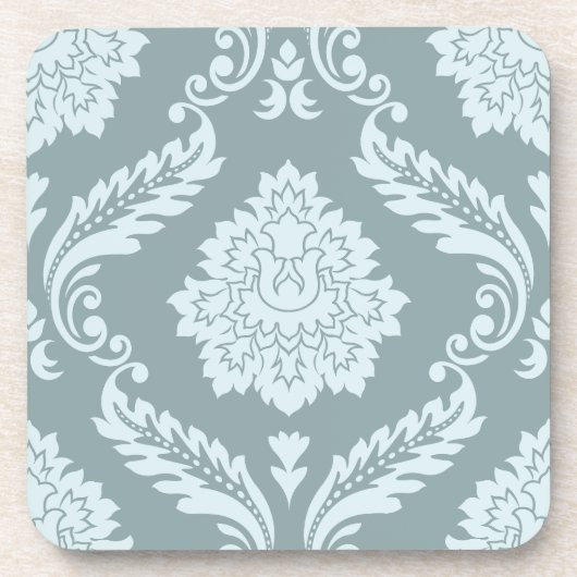 Dessous-de-verre Rococo Damask Lg Pattern Duck Egg Blue+Teal (Devant)