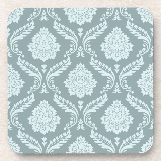 Dessous-de-verre Rococo Damask Pattern Duck Egg Blue+Teal (Devant)