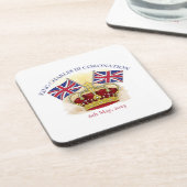 Dessous-de-verre Roi Charles III Couronne de couronnement et drapea (Côté gauche)