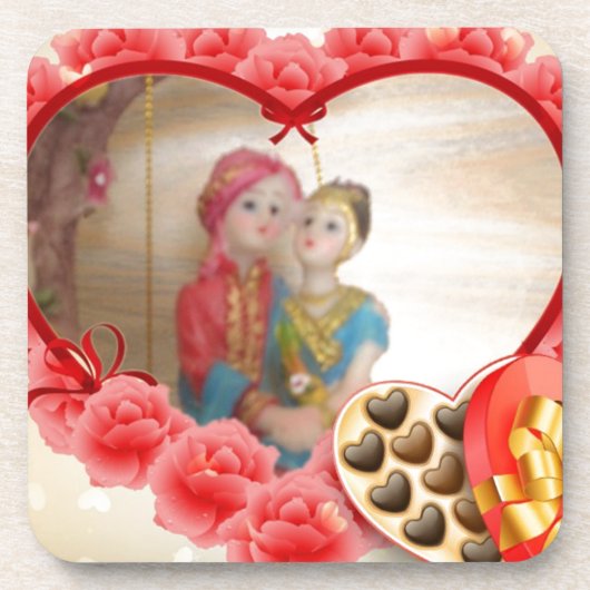 Dessous-de-verre Romantique Amour Coeur Art Imprimer (Devant)