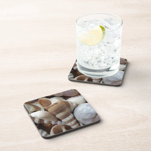 Dessous-de-verre Romantique Tropical Exotic Sea Shells Plage Amour (Côté Droit)