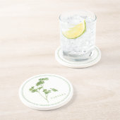 DESSOUS DE VERRE rond de grès PARSLEY FRAIS (+text (Côté)