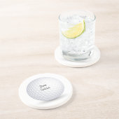 Dessous de verre rond en grès blanc pour balle de  (Côté)