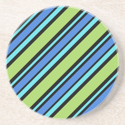 Dessous de verre rond en grès : Motif en bande tra (Devant)