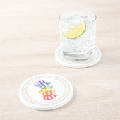 DESSOUS DE VERRE rond en grès rond CANDY RAINBOW (Côté)