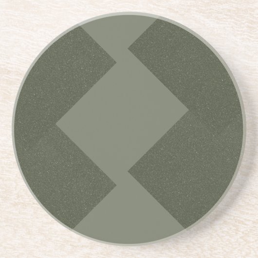 Dessous de verre rond en grès vert mousse (Devant)