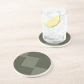 Dessous de verre rond en grès vert mousse (Côté)