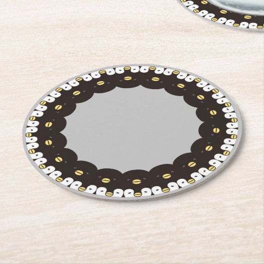 DESSOUS-DE-VERRE ROND EN PAPIER ぐるっとあにまる「カワイイペンギン親子」 (Incliné)