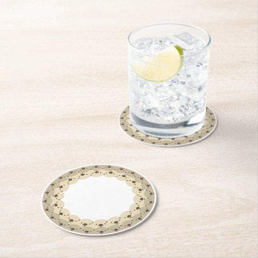 DESSOUS-DE-VERRE ROND EN PAPIER ぐるっとあにまる「カワイイラッコ親子」 (En situation)