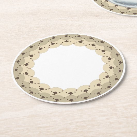 DESSOUS-DE-VERRE ROND EN PAPIER ぐるっとあにまる「カワイイラッコ親子」 (Incliné)