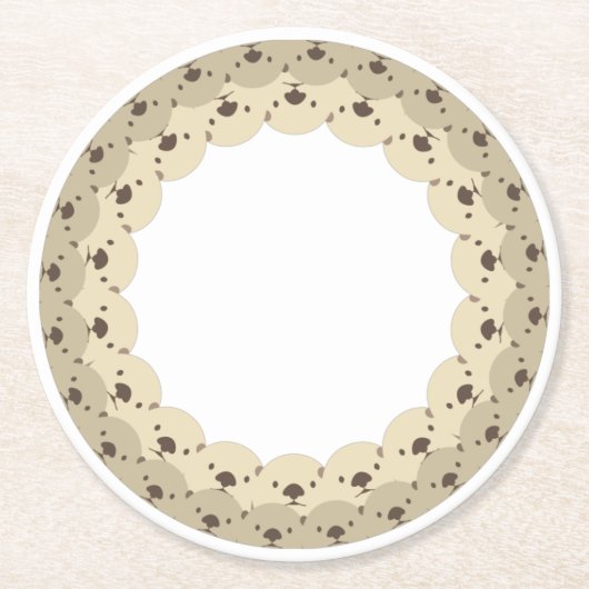 DESSOUS-DE-VERRE ROND EN PAPIER ぐるっとあにまる「カワイイラッコ親子」 (Devant)